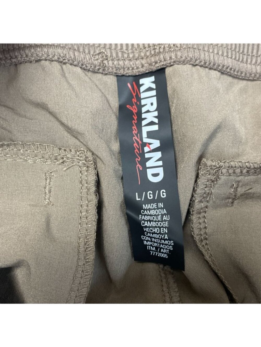 NWT Kirkland Signature L Ankle Pants Pullon Rib Panel Tan  G2241 - Picture 9 of 15